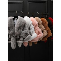 2025 New Arrival Women's Short Fox Fur Coat | Autumn & Winter Fur-Leather Integrated Shawl Jacket