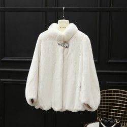 2025 New Winter Women's Whole Mink Fur Coat | Short Stand Collar Stylish Youthful Sable Fur Jacket