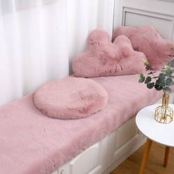 Fresh Style Faux Rabbit Fur Window Sill Mat | Short Plush Balcony & Tatami Mat | Customizable All-Season Washable