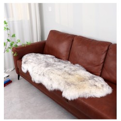 Luxury Cream-Style Genuine Wool & Leather Integrated Sofa Pad | Plush Living Room Fur Mat | Thickened Non-Slip Carpet for Autumn & Winter