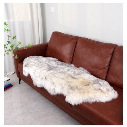 Luxury Cream-Style Genuine Wool & Leather Integrated Sofa Pad | Plush Living Room Fur Mat | Thickened Non-Slip Carpet for Autumn & Winter